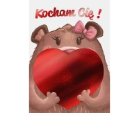 Greeting Card Card B6 Valentine's Day, Teddy Bear, 1 pc.